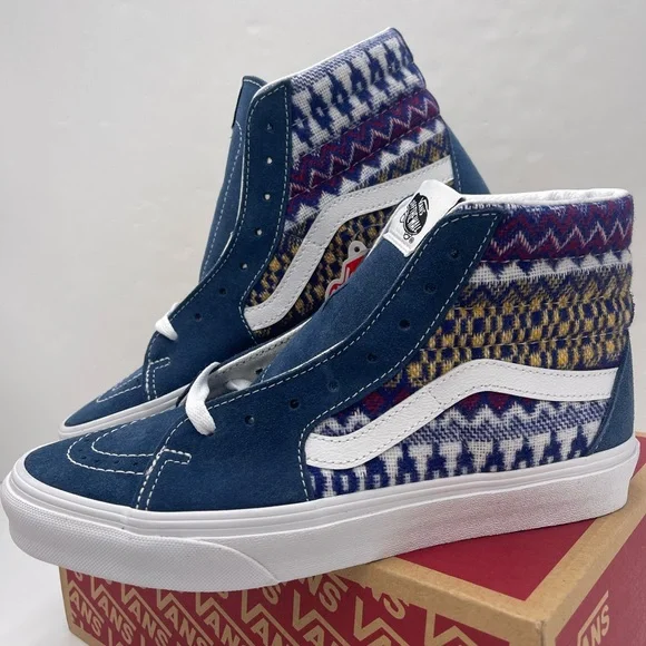 Vans Men’s Sk8-Hi
Fair Isle Biue/Multi Sneakers
VN0A705NBER - Picture 12 of 16